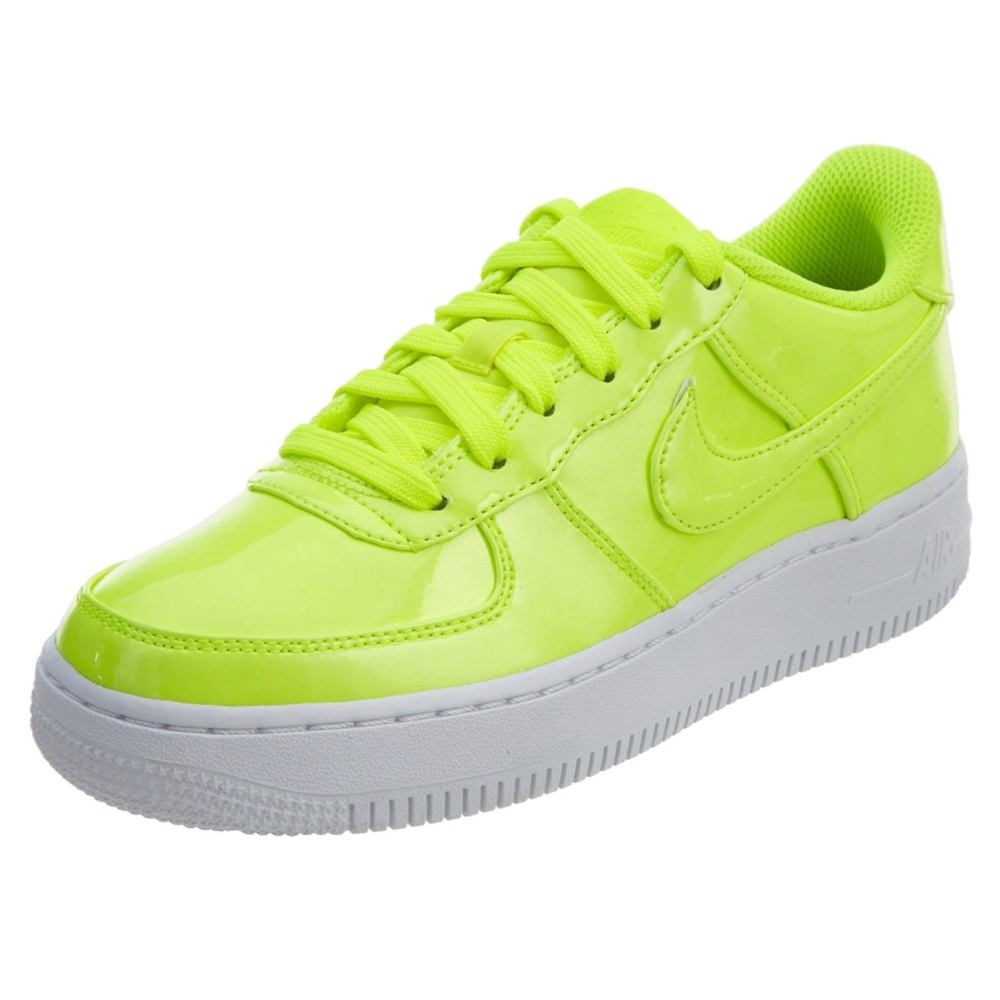 Nike Air Force Ones LV8 UV Volt / White Sneakers- Wonens (9) / Youth (7)
